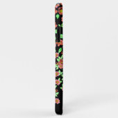 Hübsch Garden Blume Korallenrot Grün auf Schwarz Case-Mate iPhone Hülle (Hinten/Rechts)