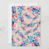 Hübsch Garden Floral Baby Dusche Champagner Einladung (Rückseite)