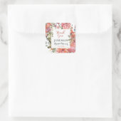 Hübsch Garden Floral Brautparty Vielen Dank Quadratischer Aufkleber (Tasche)