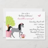 Hübsch Garden Horse Geburtstagsparty Einladung (Rückseite)