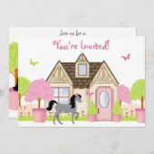 Hübsch Garden Horse Geburtstagsparty Einladung (Vorne/Hinten)