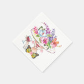 Hübsch Garden Party Lady & Butterfly Paper Napkin Serviette (Ecke)