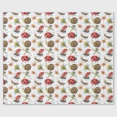 Hübsch Garden Snails Bienen Ladybugs Muster Kunst Geschenkpapier (Flach)