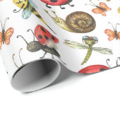 Hübsch Garden Snails Bienen Ladybugs Muster Kunst Geschenkpapier (Rolleneckpunkt)