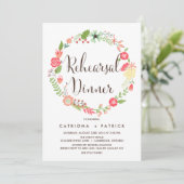Hübsch Gartenkranz Probe Abendessen Einladung (Stehend Vorderseite)