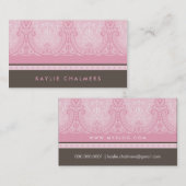 HÜBSCH GEBLÜHT chic glamourös Vintag blass pink Visitenkarte (Vorne/Hinten)