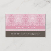 HÜBSCH GEBLÜHT chic glamourös Vintag blass pink Visitenkarte (Rückseite)