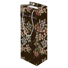 Hübsch geblümte dunkelbraun geschenktüte für weinflaschen