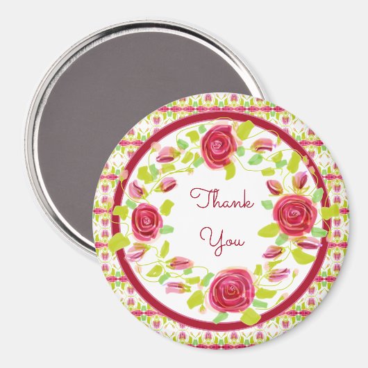 Hübsch geblümter Dank Magnet (Vorderseite/Rückseite)