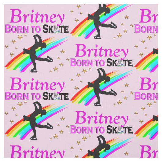 HÜBSCH GEBOREN ZU SKATE PERSONALISIERT FABRIC STOFF (Muster)