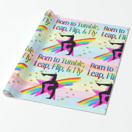 HÜBSCH GEBOREN ZU TUMBLE GYMNASTIC GIFT WRAP GESCHENKPAPIER