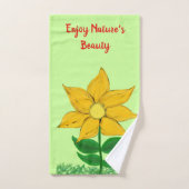 Hübsch-gelb-blau-Lila-Blumenstrauß-Badetuch-Set Badhandtuch Set (Handtuch)