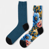 Hübsch-gelb-orangefarbene Muster unübertroffen Socken (Linkes Detail)