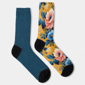 Hübsch-gelb-orangefarbene Muster unübertroffen Socken (Rechts)