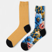 Hübsch-gelb-orangefarbene Muster unübertroffen Socken (Linkes Detail)