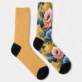 Hübsch-gelb-orangefarbene Muster unübertroffen Socken (Rechts)