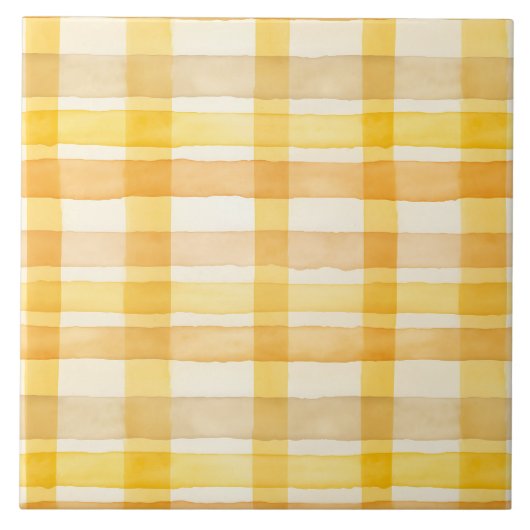 Hübsch-gelb-orangefarbenes Muster des Karos Fliese (Vorderseite)