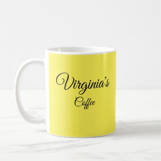 Hübsch-Gelb-Personalisiert-Kaffee-Tasse Kaffeetasse (Links)