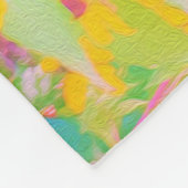 Hübsch-Gelb-Rot-Blume mit Türkis Fleecedecke (Ecke)