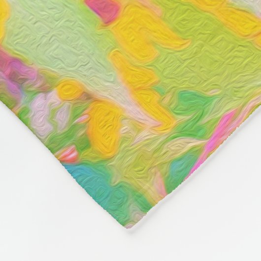 Hübsch-Gelb-Rot-Blume mit Türkis Fleecedecke (Ecke)