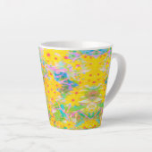 Hübsch-Gelb-Rot-Blume mit Türkis Milchtasse (Rechte Ecke)