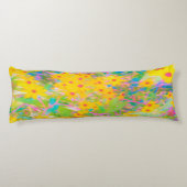 Hübsch-Gelb-Rot-Blume mit Türkis Seitenschläferkissen (Rückseite)