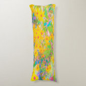 Hübsch-Gelb-Rot-Blume mit Türkis Seitenschläferkissen (Vorderseite Vertikal)