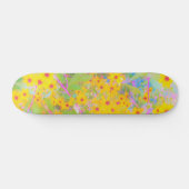 Hübsch-Gelb-Rot-Blume mit Türkis Skateboard (Horizontal)