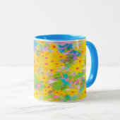 Hübsch-Gelb-Rot-Blume mit Türkis Tasse (VorderseiteRechts)