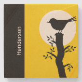 Hübsch-Gelb- und Schwarzzenvogel Steinuntersetzer (Vorderseite)