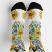 Hübsch-gelbe Blautönen mit Schmetterling Socken (Oben)