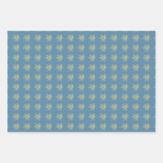 Hübsch-gelbe Blütendusche Geschenkpapier Set (Vorderseite 3)