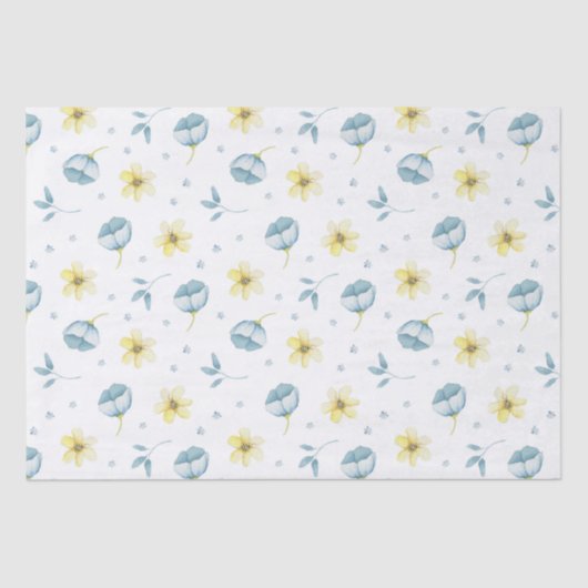 Hübsch-gelbe Blütendusche Seidenpapier (Vorderseite)