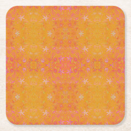 Hübsch Gelbe Flora Rechteckiger Pappuntersetzer