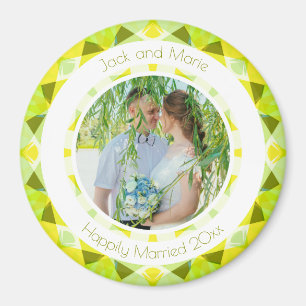 Hübsch-Gelbe Hochzeitsnacht-Foto-Geschenk Magnet