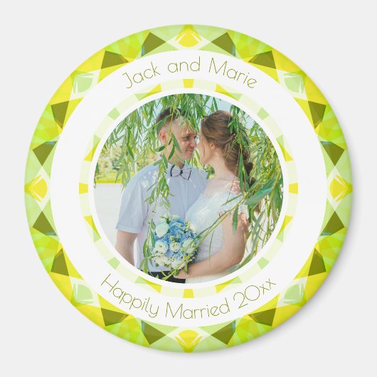 Hübsch-Gelbe Hochzeitsnacht-Foto-Geschenk Magnet (Vorne)