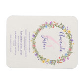 Hübsch-Gelbe Lila Wildblumen-Kränzereien Magnet (Horizontal)