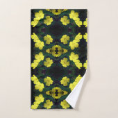 Hübsch Gelbe Primrose Blume Abstraktes Muster Badhandtuch Set (Handtuch)