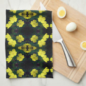 Hübsch Gelbe Primrose Blume Abstraktes Muster Geschirrtuch (Viertel Falte)