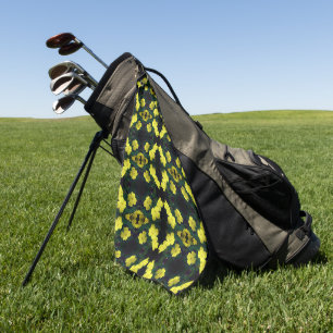 Hübsch Gelbe Primrose Blume Abstraktes Muster Golfhandtuch