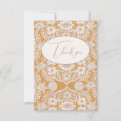 Hübsch Gelbe Rustikale Spitzenfläche Dankeschön Ka Dankeskarte (Vorderseite)