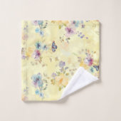 Hübsch-Gelbe Schmetterling-Blumenpastete Badhandtuch Set (Waschlappen)