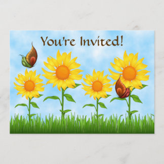 Hübsch Gelbe Sonnenblume Geburtstagsparty Einladun Einladung