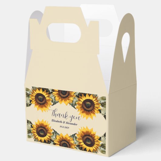 Hübsch-gelbe Sonnenblume Geschenkschachtel (Geöffnet)