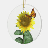 Hübsch Gelbe Sonnenblume und Orangenschmetterling Keramikornament (Links)