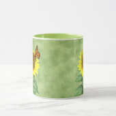 Hübsch Gelbe Sonnenblume und Orangenschmetterling Tasse (Zentrum)