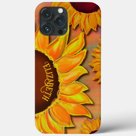 Hübsch Gelbe Sonnenblumen Name Inspirivity Case-Mate iPhone Hülle (Rückseite)