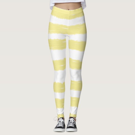 Hübsch-Gelbe Streifen Leggings (Vorderseite)