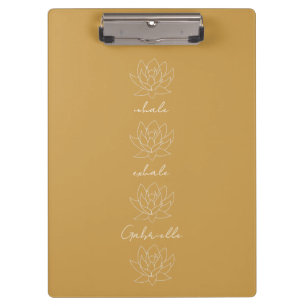 Hübsch Gelbe und weiße Lotus Blume Yoga Klemmbrett