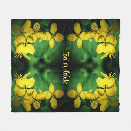 Hübsch Gelbe Wildblumen Abstrakt Personalisiert Fleecedecke (Vorderseite (Horizontal))